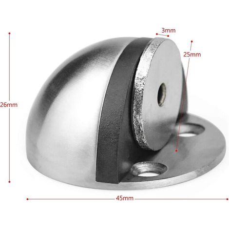 Butoir de porte magnétique en acier inoxydable, butoir de porte adhésif avec vis de montage et colles 3 m pour protéger la porte et le mur (1/3)