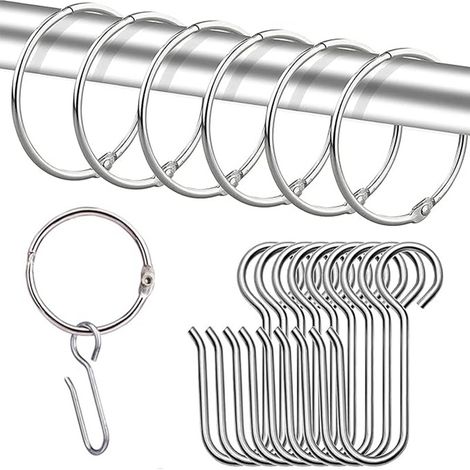 60-teiliges Gardinenrollen-Haken-Set, Zubehör für Gardinenschienen aus Metall, geräuschlose Rollen (1/5)