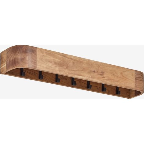 SKLUM Wandgarderobe aus Akazienholz Frigia  &x2194&xFE0E 100 cm            Rustikales Akazienbraun                     