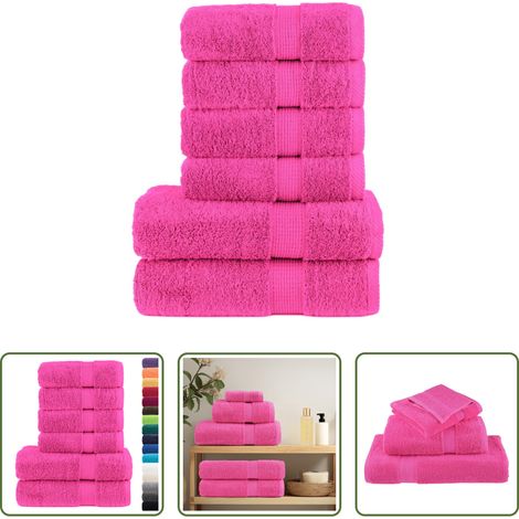 Badetuch - 6 tlg. Premium-Handtuch-Set SOLUND Rosa 600 g/m² (1/5)