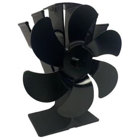 Automatic fireplace fan, 6 blades, black, high airflow, ideal for winter--DTEKGAZ