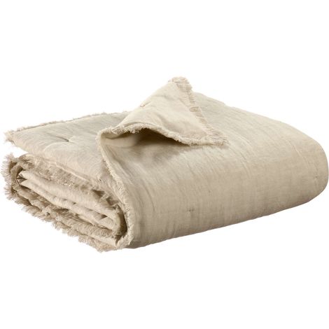 VIVARAISE - Plaid uni Laly en coton - 135 x 200 cm (1/2)