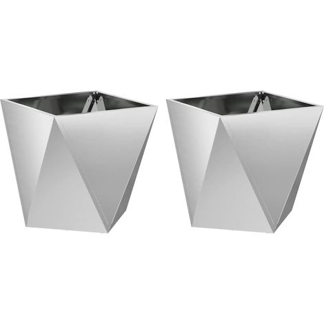 Maison Exclusive - Pflanzkübel 2 pcs Silber 50 x 50 x 50 cm Verzi