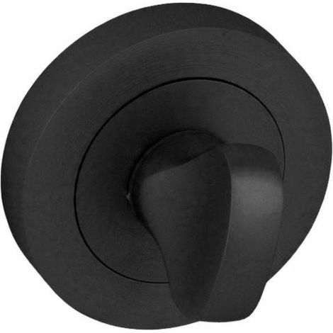 WC-Schild 950, schwarz, rund, Aluminium – Loft-Serie