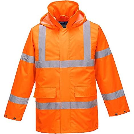 Giacca antipioggia leggera ad alta visibilità Portwest Lite Traffic Arancione XXXL (1/2)