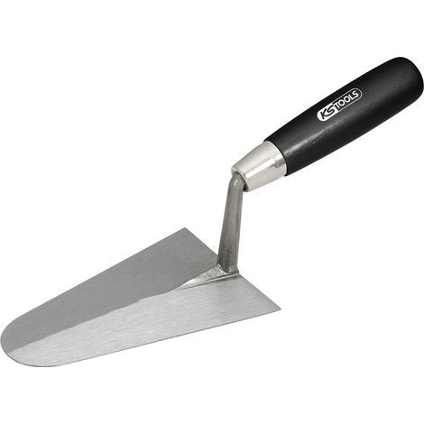 1 - Truelle italienne - Lame acier - Manche bois - Pour maçonnerie et enduit - Noir - 18x11,6cm