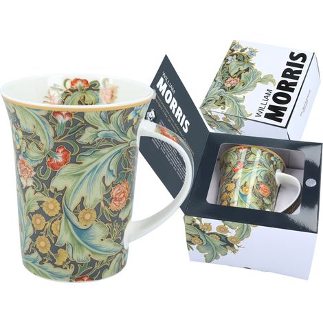Taza de porcelana William Morris con flores, regalo para café o té 2 (1/3)