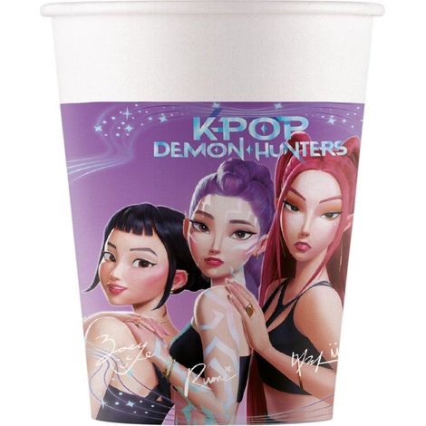K-Pop Demon Hunters Pappbecher 200 ml, 8 Stück