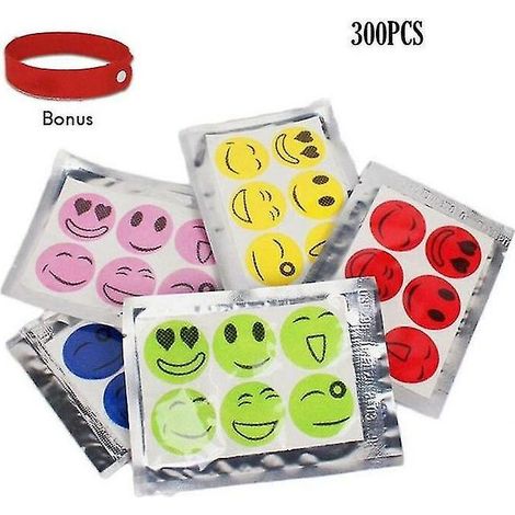 300pcs Smiley Mosquito Repellent Insect Repellent Stickers