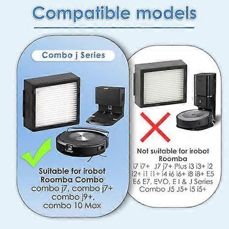 (7 Stück) Combo 10 Max Hocheffizienzfilter, kompatibel mit iRobot Roomba Combo j7+/ j7/ j9+/ 10 Max Saugrobotern (Ersatzteil)