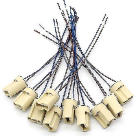 Lamp Holder, G9 Ceramic Base Socket With 150mm Teflon Wire, Wire Connector Base Socket Adapter For Led G9 Halogen Light Bulbs At Home(10pcs G9) H (1/4)