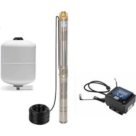 Pompe A Puits Profonds 3,5 6300 L / Hauteur 6,2 Avec Inverter Et 5 L (1/3)