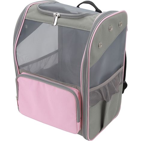 Sac à dos de transport respirant pour chats et chiens, idéal pour la randonnée, les voyages et les activités de plein air. Peut contenir des animaux jusqu'à 7,5 kg (16,5 lbs) - Rose (1/5)