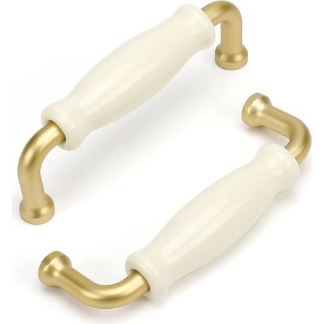 Set of 5 Vintage Furniture Handles Dresser Handle Kitchen Furniture Handle Vintage Handle White Handle Cupboard Handle Porcelain Handle Center Distance 96mm (1/5)