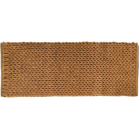Tapis de Salle de Bain "Tissé Épais" 50x120cm Moutarde (1/3)