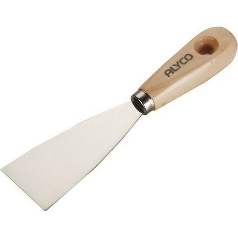 SPATULE FLEXIBLE ACIER AU CARBONE 25 MM MANCHE BOIS ALYCO