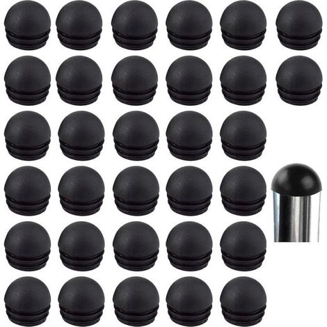 Embouts de tube de chaise ronds noirs, embouts de pieds de chaise, embouts de pieds de chaise en caoutchouc, protecteurs de pieds de chaise (32 pièces, 19 mm) (1/4)