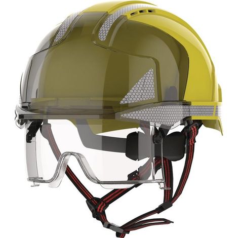 Baustellenhelm mit Doppelstandard EVO VISTAlens Dualswitch CR2 Gelb/Rauch (1/2)