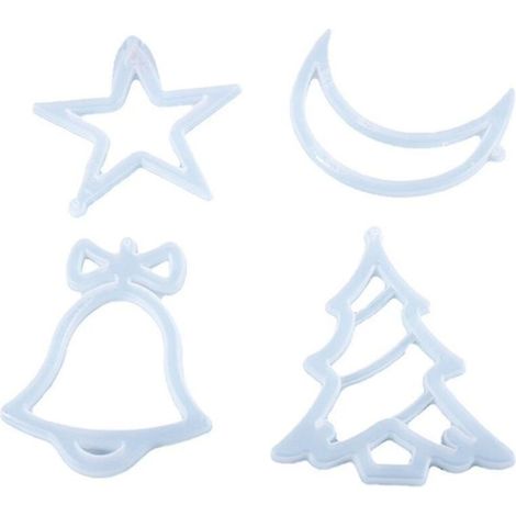 Lot de 4 moules en silicone pour étiquettes suspendues de Noël