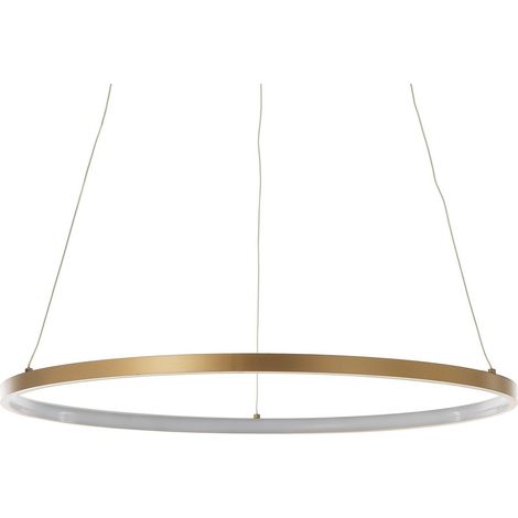 Lampadario ad anello in allumino oro satinato cm. H.92 x Ø.60 (1/4)
