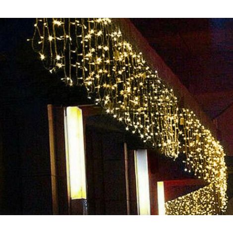 Tenda Luminosa Natalizia BIANCO CALDO PROLUNGA PIOGGIA LUCI 10m x 60cm 288led