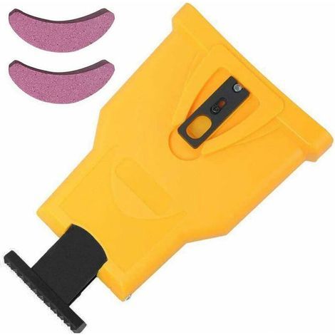 Kit d'affûtage pour tronçonneuse, affûteur de chaîne avec 2 pierres à aiguiser, affûteur pour tronçonneuses à deux trous de 14/16/18/20 pouces (1/5)