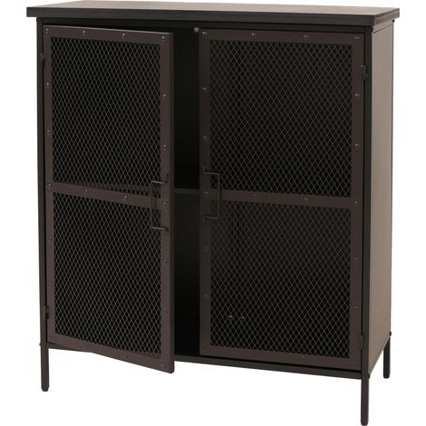 [NEUWERTIG] Apothekerkommode HHG-299, Schrank Highboard Staufächer, Vintage Shabby-Look 94x80x35cm, Metalloptik