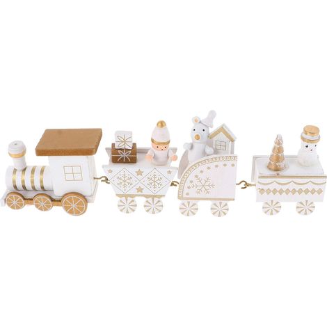 Mini Train - Décoration En Bois Pour Fête De Noël - Cadeau Enfant - Décoration De Table - 1 Pièce (1/5)
