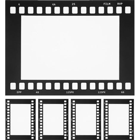 Cadres Photo à Pellicule Vintage Noir en Papier 5pcs pour Décoration Murale Photo et Collage DIY Style Rétro Film pour Amateurs de Photographie (1/5)
