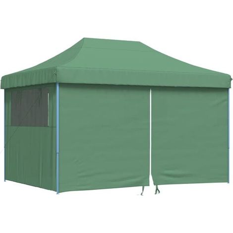 Tente de réception pliable et pliable avec 4 panneaux latéraux, verte (1/5)