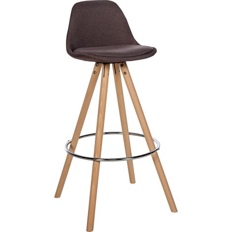 Barhocker Corbin Stoff Rund braun natura