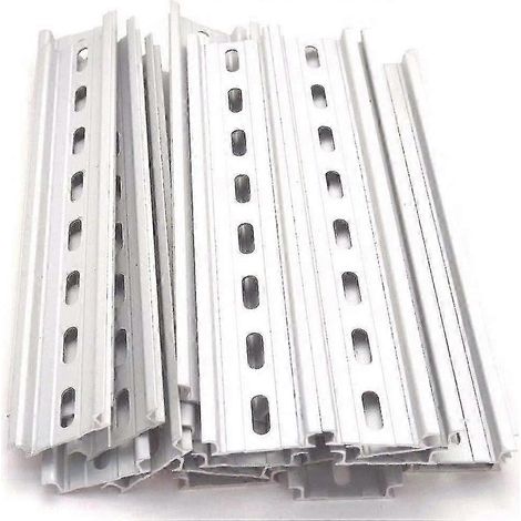 Rail DIN 35 mm en aluminium rainuré, lot de 6 rails de montage compatibles avec relais et interrupteurs de 200 mm, conforme RoHS (1/5)