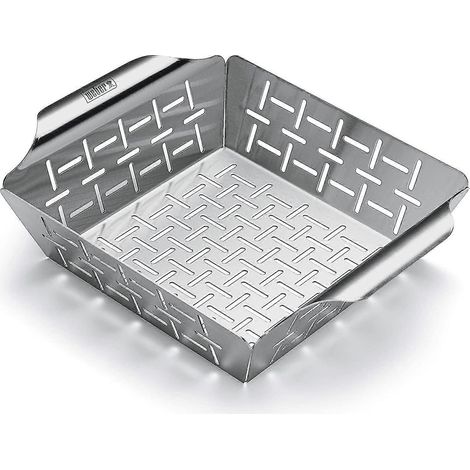 Panier à griller de luxe, petit modèle, en acier inoxydable à bords hauts, 6 cm x 23 cm x 18 cm (1/3)