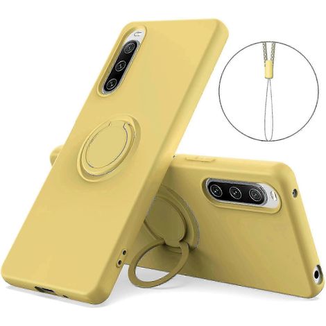 Xperia 10 V Hülle mit drehbarem Ring und Trageschlaufe – Stoßfeste Flüssigsilikonhülle, verstärkter Schutz, Soft-Touch-Oberfläche (1/5)