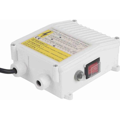 Coffret de commande pompe avec disjoncteur thermique intégré pour pompe submerged puits profond domestique 0.75KW 1HP 40uf 18A prise EU 220V (1/5)