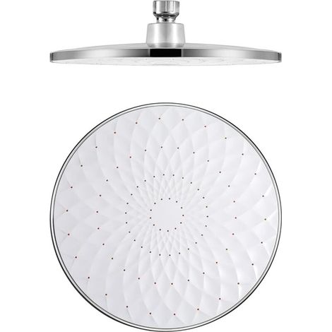Tête de Douche, Ronde 9 Pouces Pommeau Douche Fixes ABS Tête de Douche Pluie Economie d'eau Haute Pression Pomme de Douche Pluie, G1/2" Connexion,Blanc