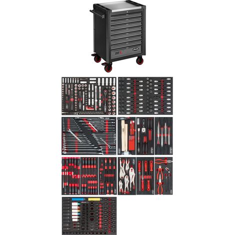VIGOR Werkstattwagen Series L, mit Sortiment, V1901-X/442, 442-tlg., Anzahl Werkzeuge: 442 (1/4)