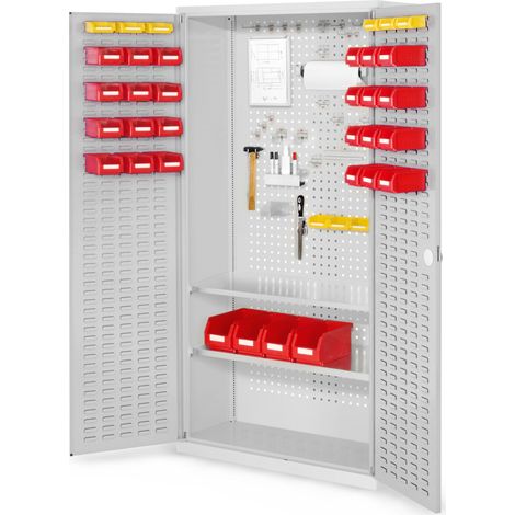 Kappes ®RasterPlan Werkzeugschrank 1950x1000m Modell 5 Tiefe 410mm Schlitzplattentüren lichtgrau