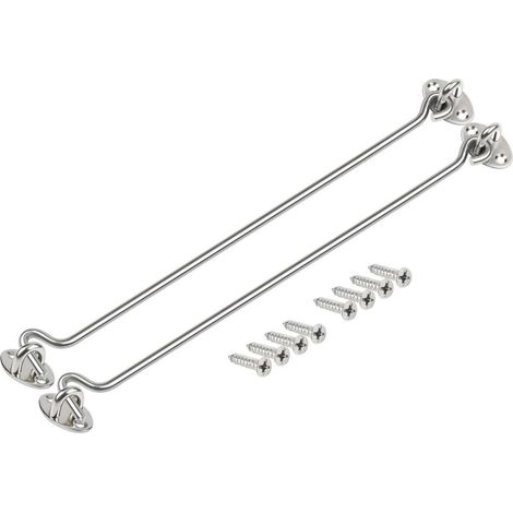 [NON UTILIZZATO] Chiusura a scrocco in acciaio inox, 35,5 cm, per porte di fienili, capannoni e garage, colore argento (confezione da 2)