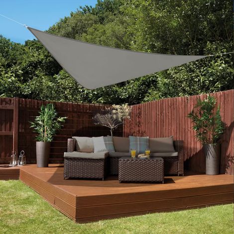 Sun Shade Sail Garden Patio Sunscreen Awning Canopy UV Protection Anthracite Triangle 3x3x3m