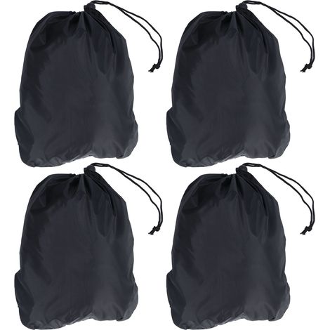 Lot de 4 housses de protection pour rétroviseurs de voiture, en taffetas de polyester 190T, protection antigel pour robinets, noir. (1/5)