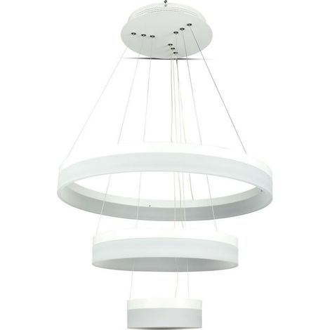 V-TAC VT-80-3D 80W led pendentif triple anneau métallique avec des bords éclairés blanc chaud 3000K triac dimmable - SKU 3906 (1/5)