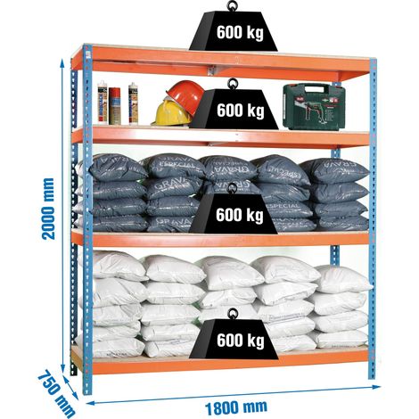 Simonrack Moderne Regal in Blau und Orange aus Robuster Spanplatte
