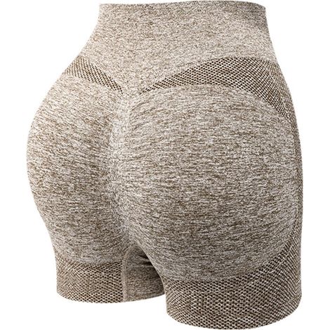 Culotte courte sans couture taille haute pour femme - Design anti-transpiration - Vêtements de sport de fitness - Culotte courte sans couture - Pantalon de sport taille haute (1/5)