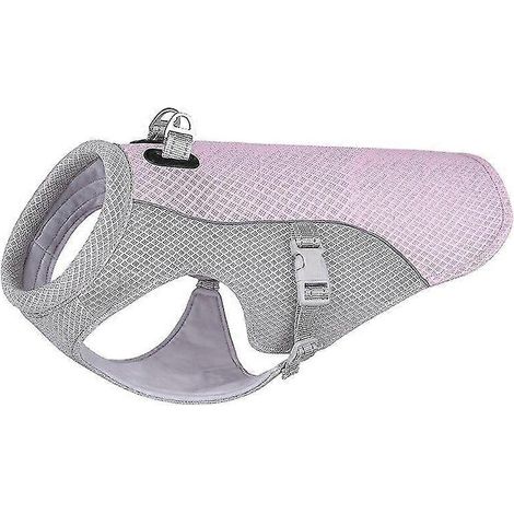 Chaleco refrescante para perros de verano, arnés refrescante resistente al calor, ropa transpirable y a prueba de sol para perros pequeños y grandes, para paseos al aire libre, color rosa. (1/5)