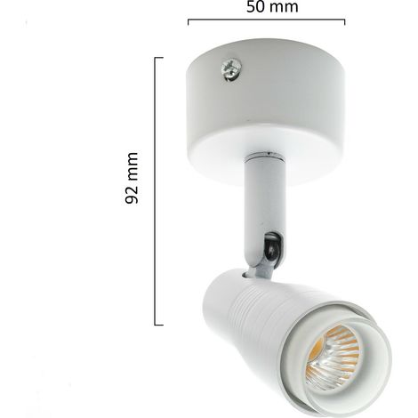 Faretto proiettore led 3W spot orientabile bianco luce vetrina soffitto negozio Naturale 4000k (1/4)