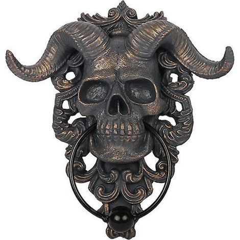 Décoration murale tête de mouton punk avec heurtoir (1/5)
