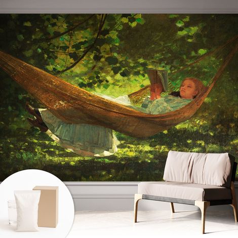 Carta Da Parati Non Tessuto - Decorazione Da Muro - Traspirante - Con Motivo - Per Camera Da Letto Cucina Rilassarsi su un'amaca 312x219 cm (1/5)