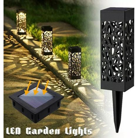 Lampes solaires de jardin sur pied, lot de 4, étanches, sans fil, pour aménagement paysager et jardin, éclairage LED, éclairage solaire - AquaForge (1/5)