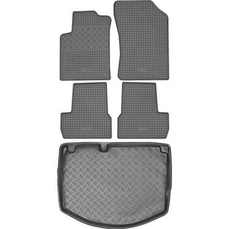 Ensemble de tapis de sol en caoutchouc pour Citroën DS3 Berline (2010-2016) + tapis de coffre
